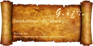 Gestetner Ágnes névjegykártya